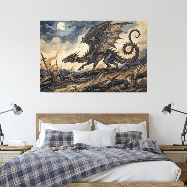 Lienzo El Wyvern sobre Caballeros Caídos (Insitu(Dormitorio))