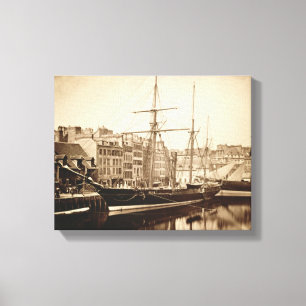Lienzo El yate imperial "La Reine Hortense" en Le Havre