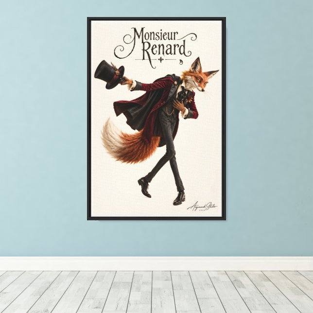 Lienzo El Zorro Inclinándose (Insitu (piso de madera))