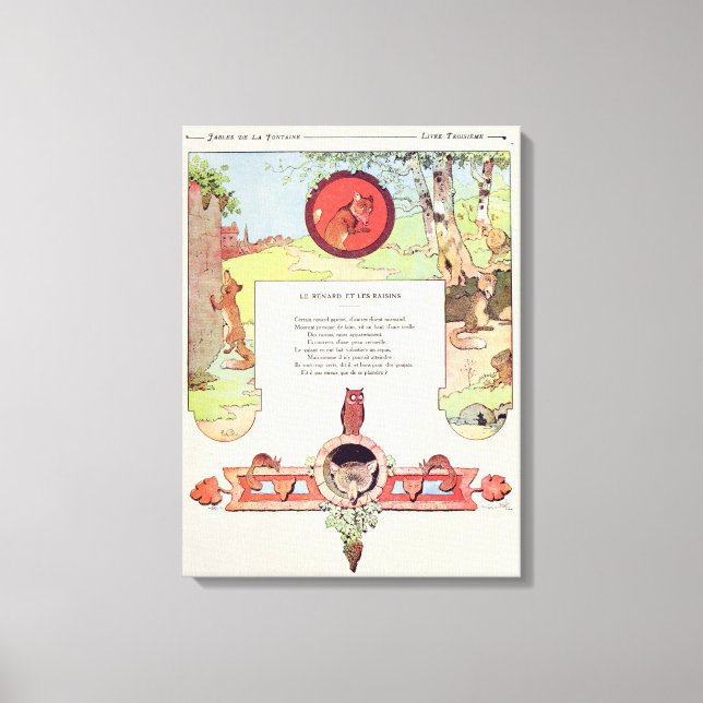 Lienzo El zorro y las uvas (Anverso)