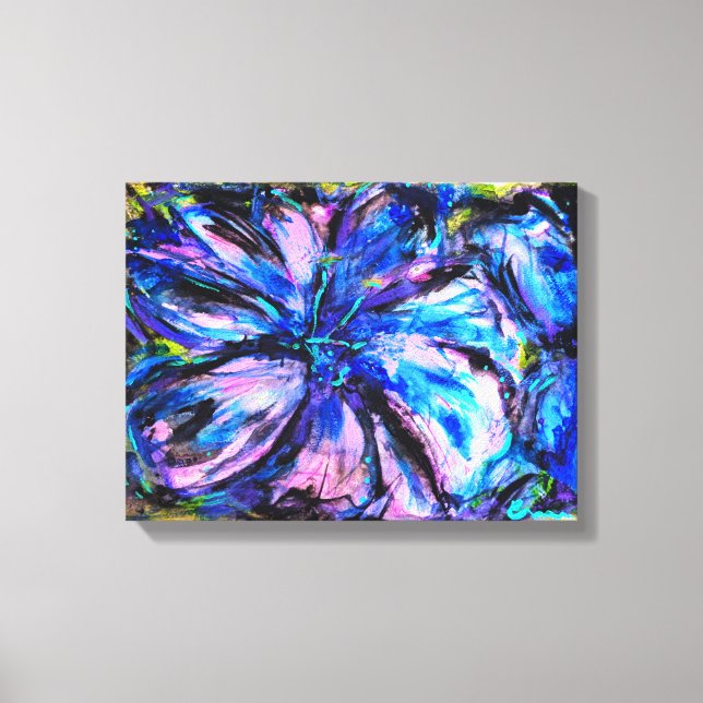 Lienzo Électrique | Art floral abstrait vibrant (Anverso)