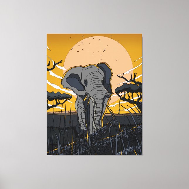 Lienzo Elefante africano (Anverso)