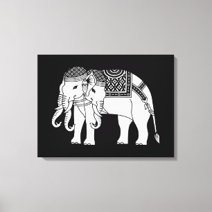 Lienzo Elefante blanco Erawan tailandés