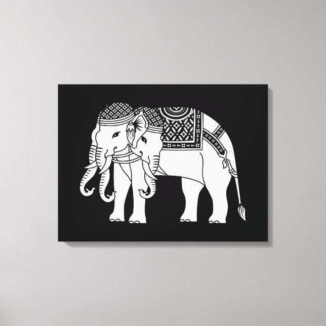 Lienzo Elefante blanco Erawan tailandés (Anverso)