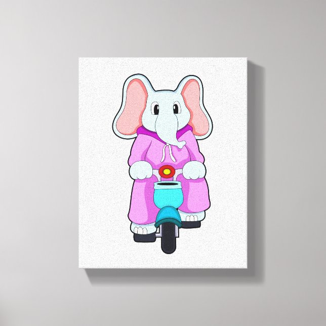 Lienzo Elefante con bicicleta (Anverso)
