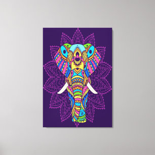Lienzo Elefante con estilo Bella Artes de colores