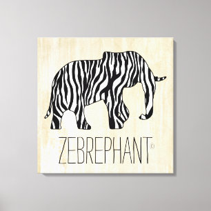 Lienzo Elefante con franjas cebra + tus ideas