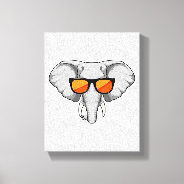 Lienzo Elefante con gafas de sol (Anverso)