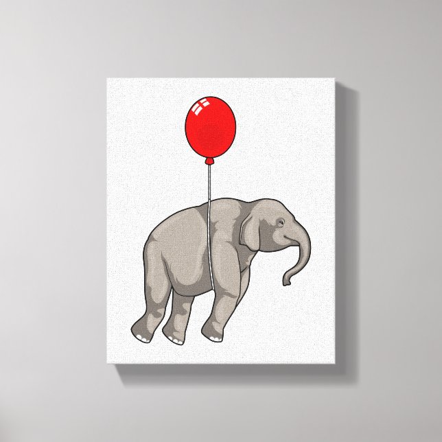 Lienzo Elefante con globo (Anverso)