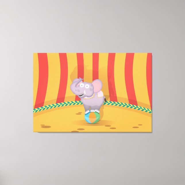 Lienzo Elefante de circo (Anverso)