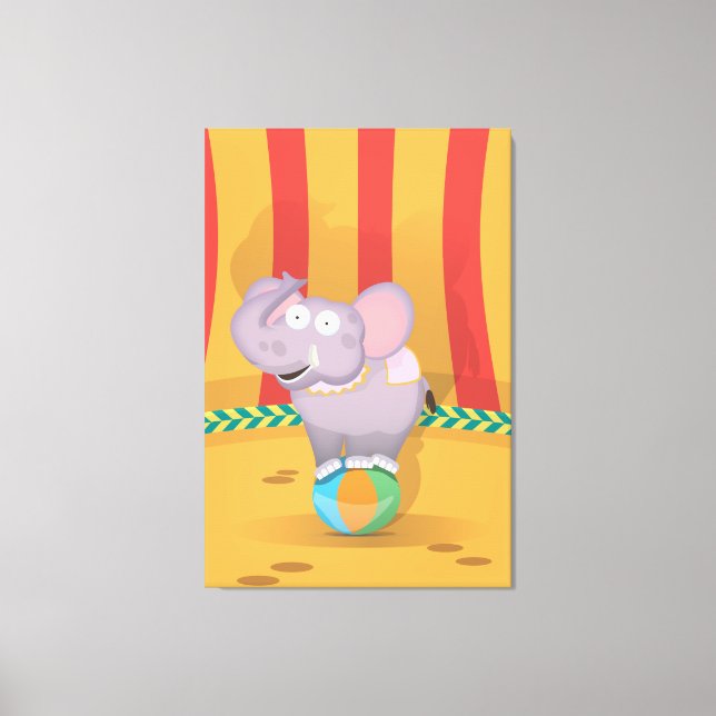 Lienzo Elefante de circo (Anverso)