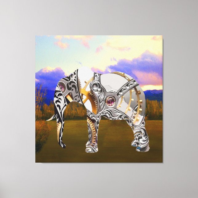 Lienzo Elefante de relojería (Anverso)