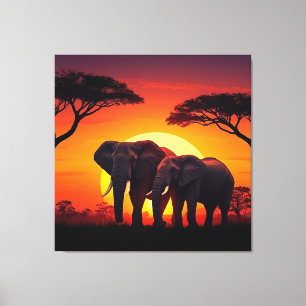 Lienzo elefante de sol.