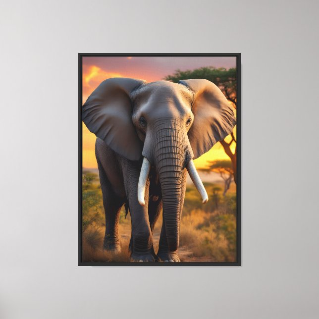 Lienzo Elefante de toro africano (Anverso)