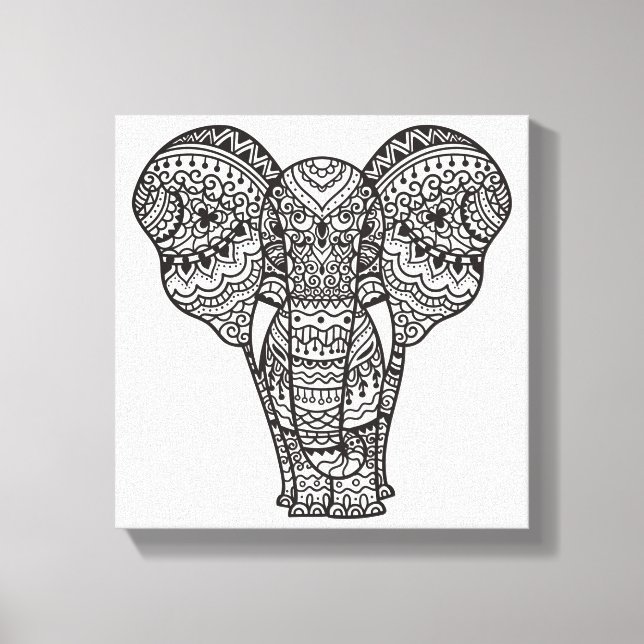 Lienzo Elefante decorativo 6 (Anverso)