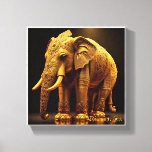 Lienzo Elefante Dorado Real