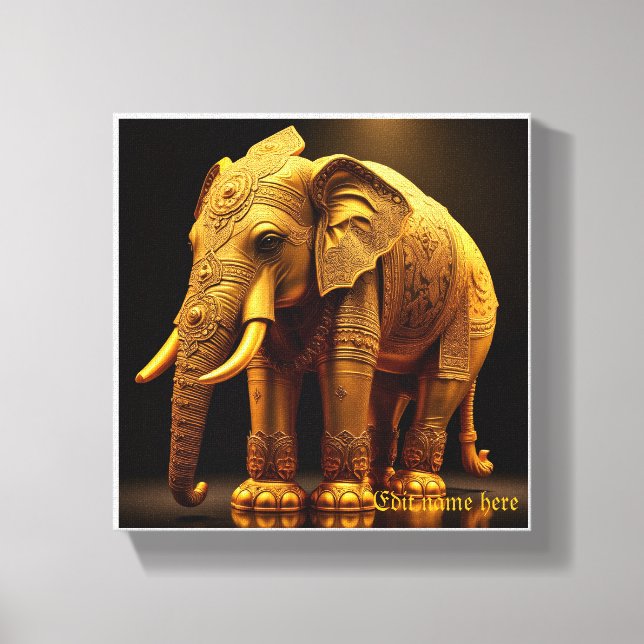 Lienzo Elefante Dorado Real (Anverso)