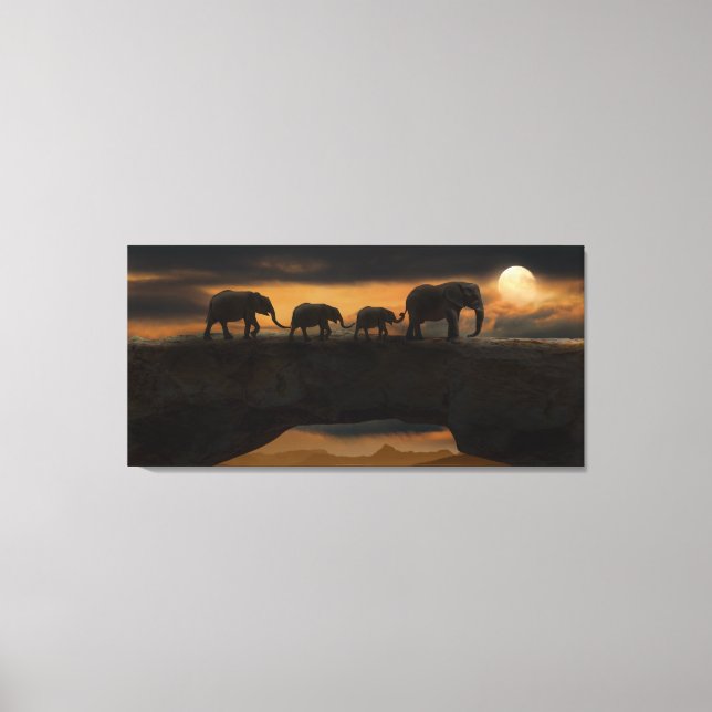 LIENZO ELEFANTE ENCANTANDO CANVAS DE PANEL ART 3 (Anverso)
