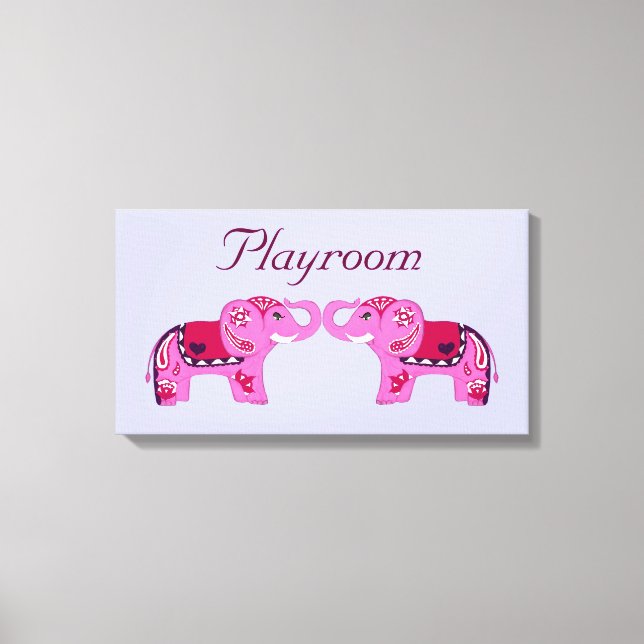 Lienzo Elefante Henna (rosa/púrpura) (Anverso)