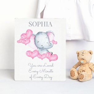 Lienzo Elefante Niña Bebé Dulce Amada Personalizado