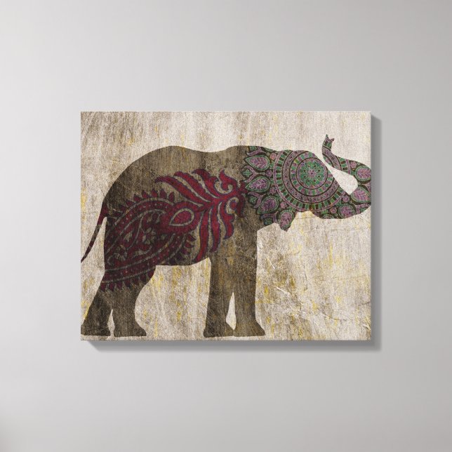 Lienzo Elefante tribal zen (Anverso)