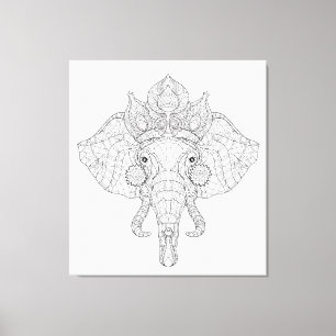 Lienzo Elefante Zendoodle principal 6