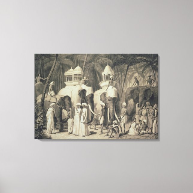 Lienzo Elefantes del Raja de Travandrum, de 'Voyage' (Anverso)