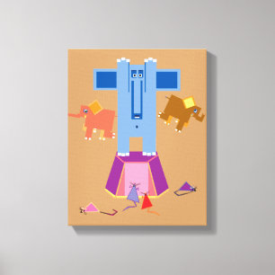 Lienzo elefantes para el pánico de los ratones