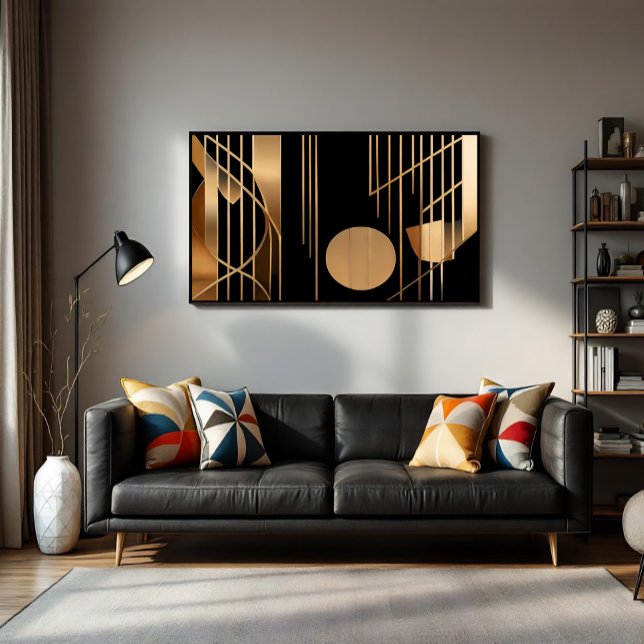 Lienzo Elegancia Art Déco Líneas Doradas (Subido por el creador)