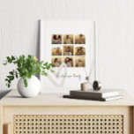 Lienzo Elegancia de corazón multifoto<br><div class="desc">Guión familiar elegante multi crema de fotos cumpleaños del corazón natural,  Navidades,  regalo de decoración del hogar del Día de la Madre.</div>