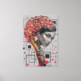 Lienzo Elegancia en líneas: Prof. lateral de una mujer en