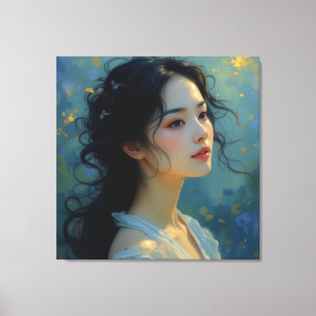 Lienzo Elegancia etérea - La mujer del misterio (Anverso)