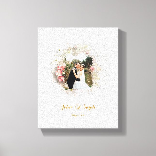 Lienzo Elegancia floral, marco de imagen Boda (Anverso)