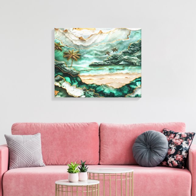 Lienzo Elegancia mejorada de la laguna del mar Jade Kint (Insitu (Sala de estar))