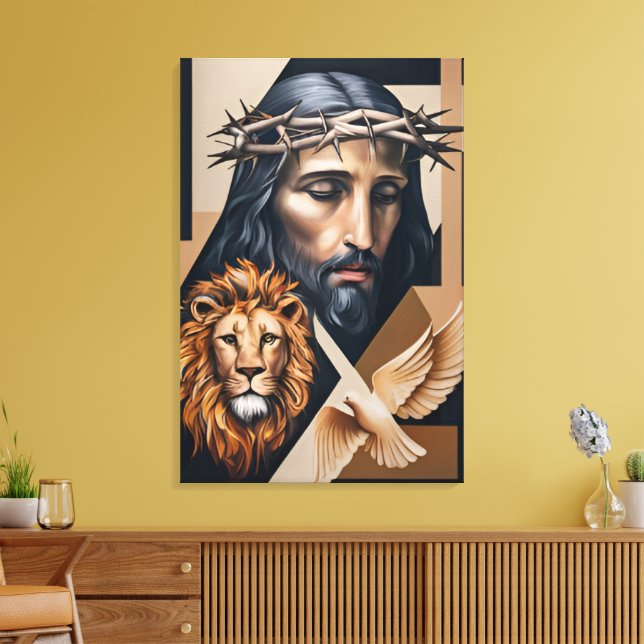 Lienzo Elegancia neo-cubista: Un tributo a Britto (Insitu (Sala de estar))