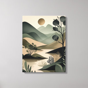 Lienzo Elegancia terrenal: sabio abstracto y negro