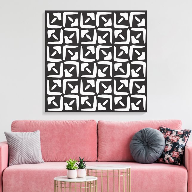Lienzo Elegant Black &White Abstract Pattern (Insitu (Sala de estar))