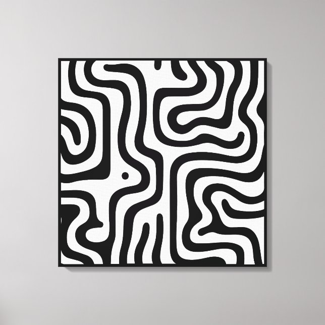 Lienzo Elegant Black &White Abstract Pattern (Anverso)