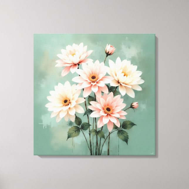 Lienzo Elegant Blush Chrysanthemum Art (Anverso)