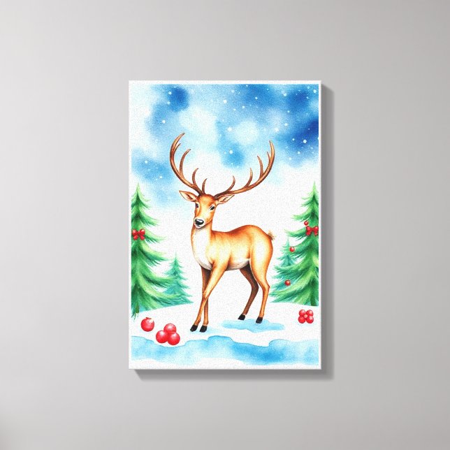Lienzo Elegant Christmas Reindeer  (Anverso)
