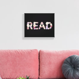 Lienzo Elegant Floral READ Typography - Pastel Botanical 