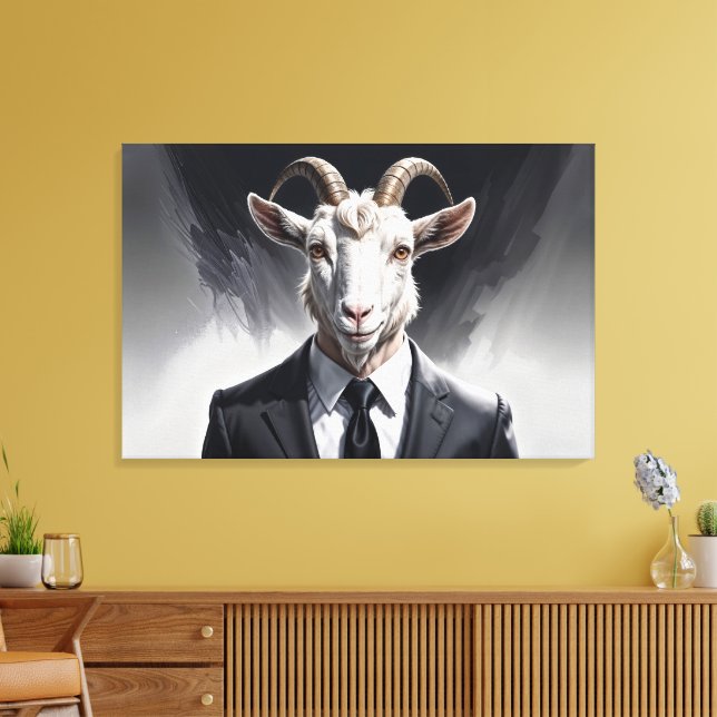Lienzo Elegant goat gentleman in formal portrait scene (Insitu (Sala de estar))