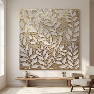 Lienzo Elegant Gold Botanical Leaves – Realist