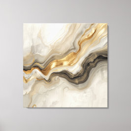 Lienzo Elegant Gold & Neutral Marble Abstract Art