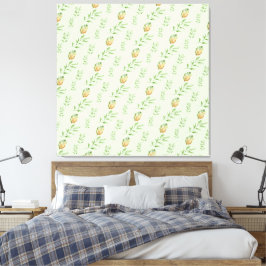 Lienzo Elegant Modern Watercolor Leaves Pattern GREEN 
