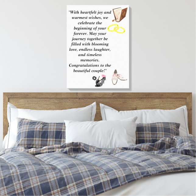 Lienzo Elegant Wedding Card – Chic Black Heels with Pink  (Insitu(Dormitorio))