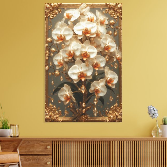 Lienzo Elegant White Orchid Bouquet (Insitu (Sala de estar))
