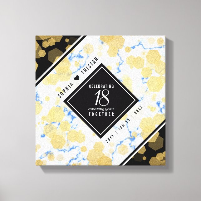 Lienzo Elegante 18º Aniversario del Boda de Porcelana (Anverso)