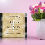 Lienzo Elegante 1er aniversario de Boda de papel<br><div class="desc">¡Celebra el primer aniversario del boda con este lienzo conmemorativo! Las elegantes letras con confeti hexagonal sobre un fondo de papel envejecido añaden un toque memorable para esta ocasión especial y un hito. Personalizar con los nombres de la pareja, fechas de matrimonio y mensajes de felicitación por su aniversario en...</div>