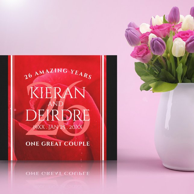 Lienzo Elegante 26° Rosa Boda Aniversario (Subido por el creador)